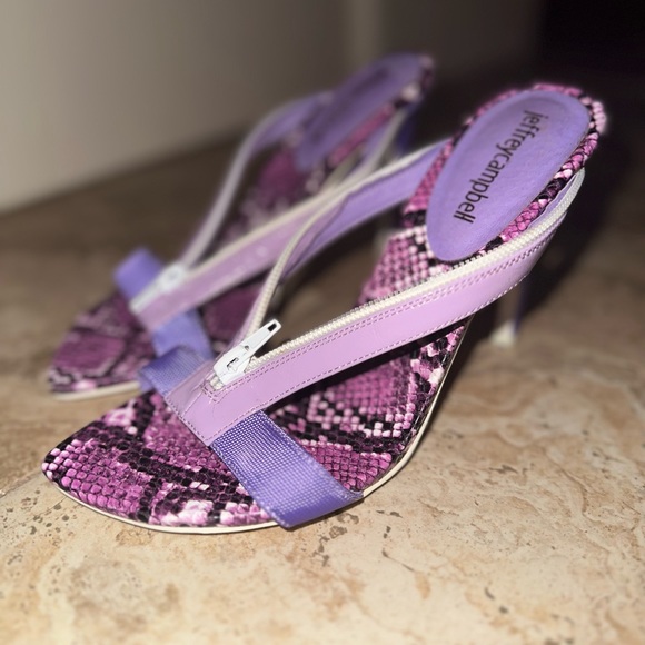 Jeffery Campbell Purple Snakeskin Heels - Picture 4 of 6